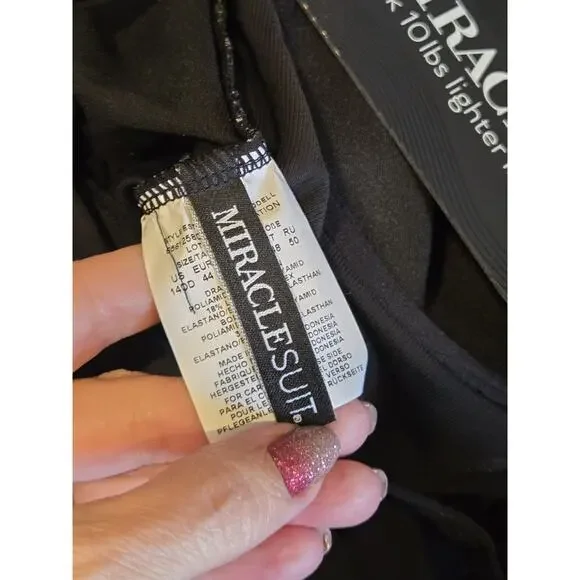 Miraclesuit Precioso Temptation DD Cup One-piece Swimsuit, Black Multicolor 14 - Picture 9 of 13